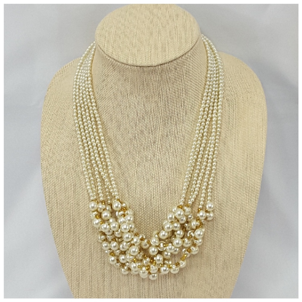 Faux Pearls and More Pearls with Goldtone Accents